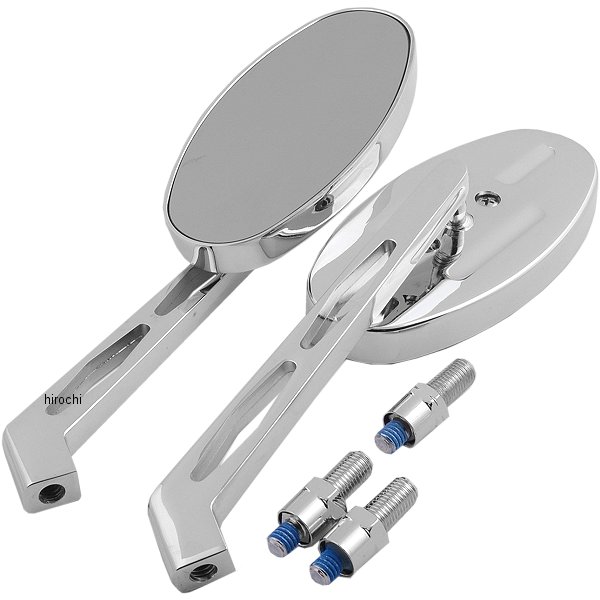 【USA在庫あり】 エムゴ EMGO ミラー オーバルビレット クローム ロングステム(左右ペア) 20-26307 JP店