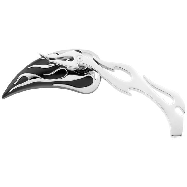 【USA在庫あり】 バイカーズチョイス Biker's Choice ティアドロップ フレイム ミラー 黒 左右ペア bkc490548 JP店