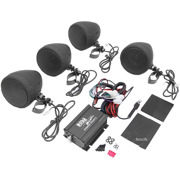 【USA在庫あり】 BOSS AUDIO SYSTEMS バイク用スピーカー アンプ/Bluetooth 3インチ スピーカー 2ペア 黒 bsaMCBK470B JP店|株式会社ヒロチー商事 店