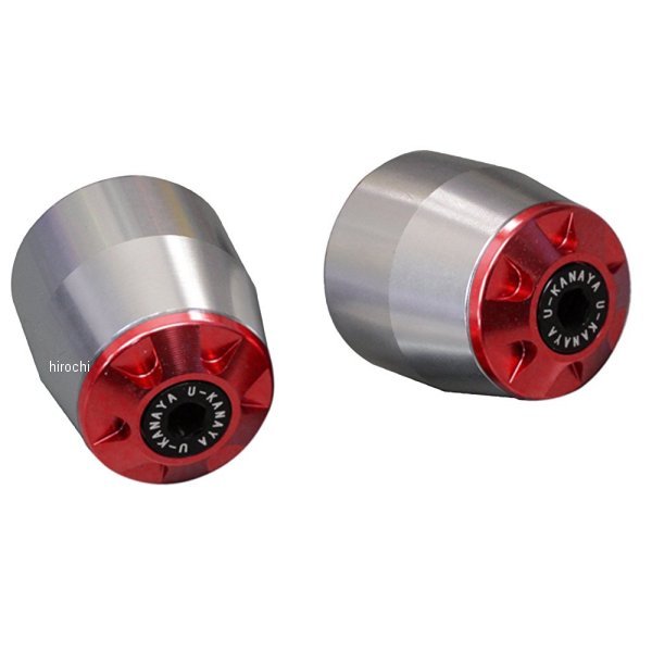 【メーカー在庫あり】 ユーカナヤ U-KANAYA アルミビレット バーエンド CBR400F NC47 シルバー/赤 BESV-HO82-RD JP店