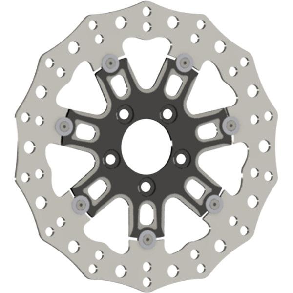 【USA在庫あり】 アレンネス Arlen Ness ローター 11.8インチ フロント 7-Valve 黒 1710-3318 JP店