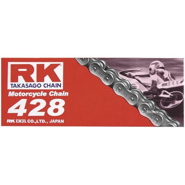 【USA在庫あり】 アールケー RK チェーン 428 RK-M ノンシール スタンダード ナチュラル 132L rkc428-132 JP店