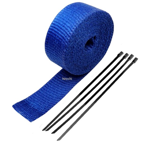 【USA在庫あり】 サイクルパフォーマンス Cycle Performance マフラー用ラップ 2インチ x 25フィート 青 黒タイラップ 1861-0964 JP店