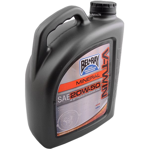【USA在庫あり】 ベルレイ BEL-RAY 鉱物油 V-TWIN エンジンオイル 20W50 4リットル 3601-0250 JP店