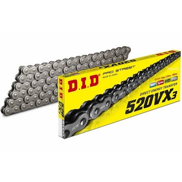 DID 大同工業 チェーン 520VX3 VXシリーズ Xリング スチール 126L クリップ 4525516317283 JP店