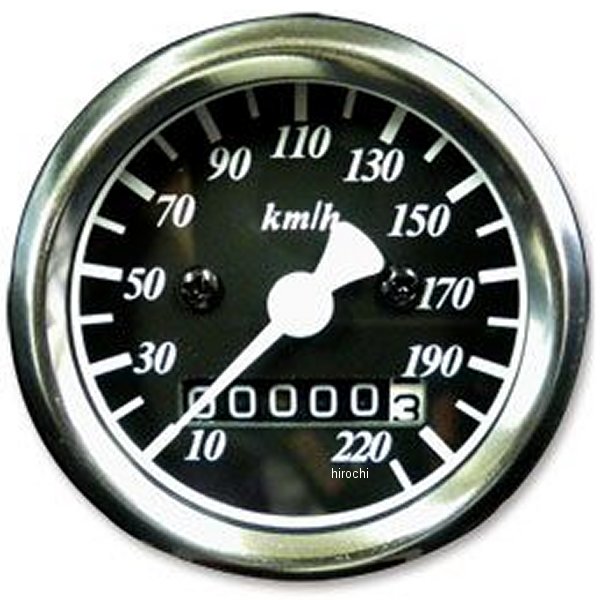【メーカー在庫あり】 ガッツクローム スピードメーター 2:1 機械式 48mm 黒 4100-4921 JP店