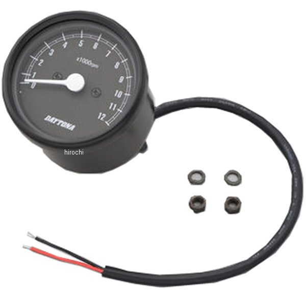 【メーカー在庫あり】 デイトナ 機械式タコメーター φ60 LED照明 12000rpm 黒/黒 汎用 15630 JP店