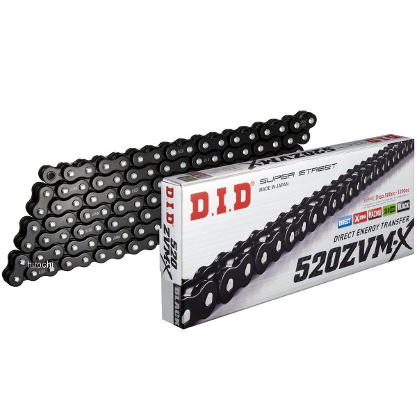 520ZVM-X-112L ZJ カシメ BLACK DID 大同工業 チェーン 520ZVM-X シリーズ 黒 112L カシメ 4525516469210 JP店｜株式会社ヒロチー商事 店
