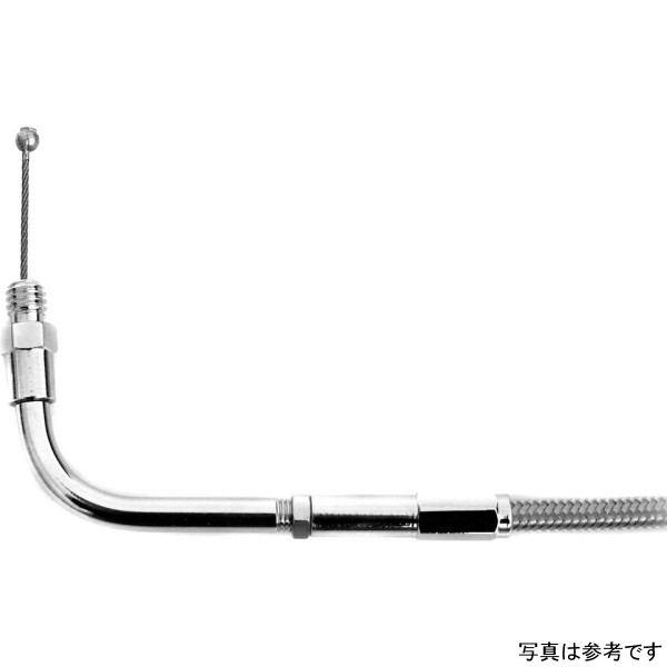 サンダーバイク スロットルケーブル 125cm 95年以前 ハーレー BigTwin ステンレスメッシュ クリアコート THU-52-70-140 JP店