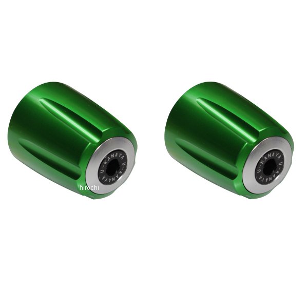 【メーカー在庫あり】 ユーカナヤ U-KANAYA アルミビレットハンドルバーエンド グルーヴタイプ ZRX1200/ZRX1200DAEG 緑/シルバー BEGVGR-KA18-SV JP店