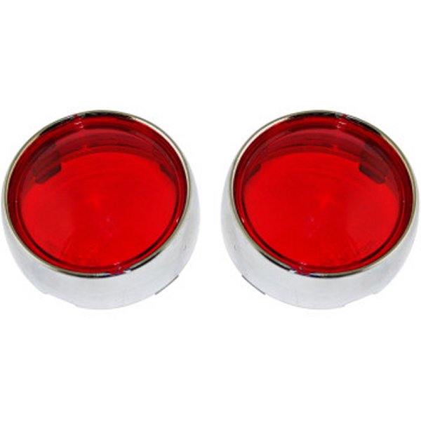 【USA在庫あり】 カスタム ダイナミクス ウインカーベゼル アダプタ クローム/赤 2020-1579 JP店
