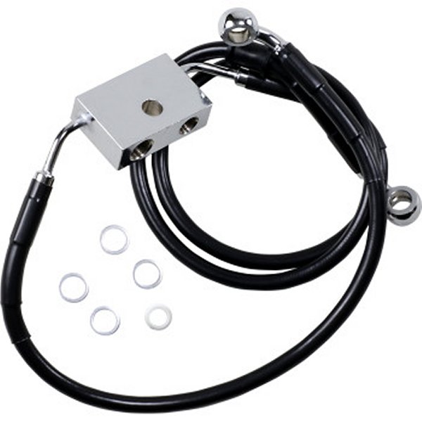 【USA在庫あり】 DRAG フロント ブレーキライン 黒ステンレス 14年以降 XL1200C ABS付 +8インチ 1741-5309 JP店 15,616円