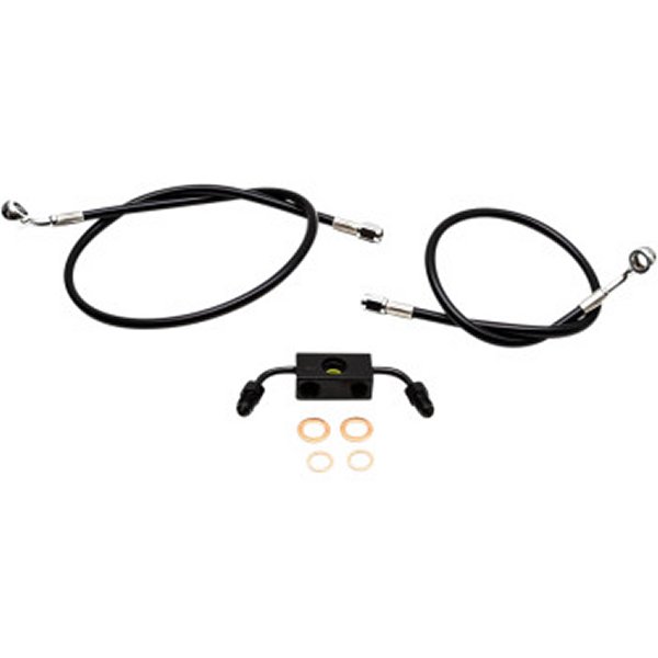 【USA在庫あり】 LAチョッパーズ LA Choppers ブレーキホース 黒 12年-17年 FXDB ABS付 12-14インチ用 1741-4638 JP店