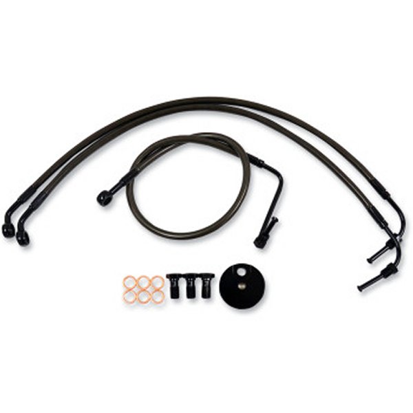 【USA在庫あり】 LAチョッパーズ LA Choppers ブレーキホース Midnight 08年?17年 FXDF ABS無 18-20インチ用 1741-5108 JP店