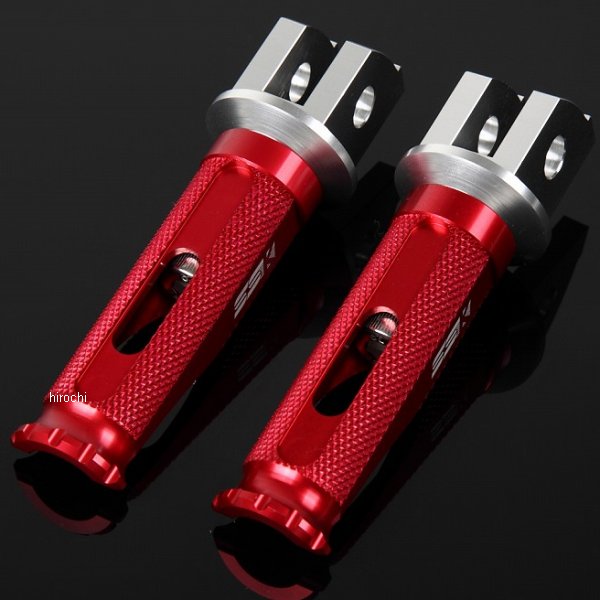【メーカー在庫あり】 スピードラ SPEEDRA アルミ削り出しタンデムステップ レーシングタイプ パッセンジャー用 シルバー/赤 AFPR103RD JP店