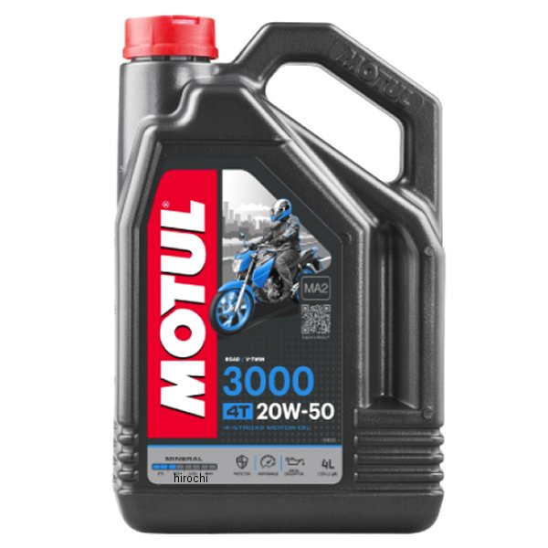 楽天市場】【即納】 モチュール MOTUL 3000 鉱物油 4スト エンジンオイル 20W50 4リットル MOT40 JP店 :  株式会社ヒロチー商事 楽天市場店