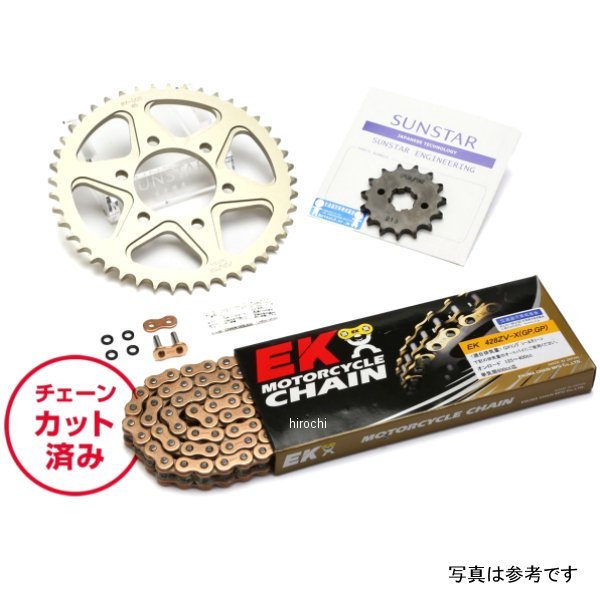 サンスター スプロケット＆チェーンキット 428 88年-89年 CBR250R ゴールド KE20533 JP店