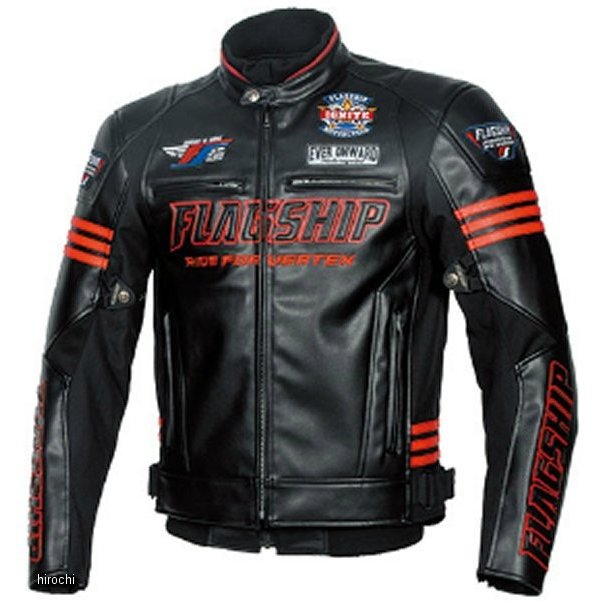 フラッグシップ FLAGSHIP 秋冬モデル イグナイトPUレザージャケット 黒/赤 4Lサイズ FJ-W193 JP店