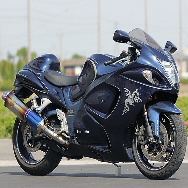 アールズギア r's gear フルエキゾースト ワイバン 08年以降 ハヤブサ GSX1300R クロス楕円ドラッグブルー (デュアル) WS07-02XD JP店|株式会社ヒロチー商事 店