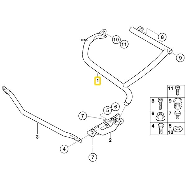 BMW純正 アッパー エンジン セーフティ バー RH 11117668332 JP店