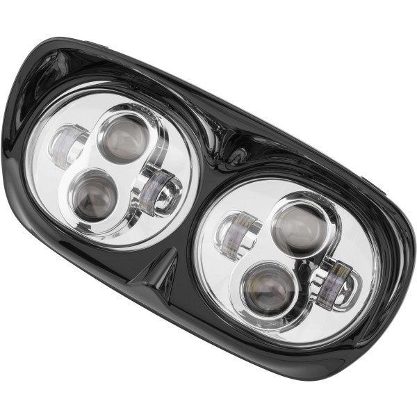 【USA在庫あり】 レトリックライティング LETRIC LIGHTING LED ヘッドライト 80W Hi/Lo 98年-13年 FLTR クローム/黒 letLLC-LRH-BC JP店