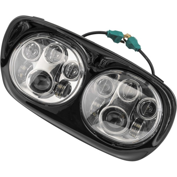 【USA在庫あり】 レトリックライティング LETRIC LIGHTING LED ヘッドライト デュアル 5.75インチ 98年-13年 FLTR クローム/黒 letLLC-LRHP-BC JP店
