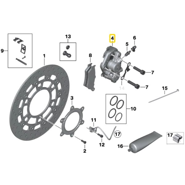 BMW純正 ブレーキ キャリパー LH パッドなし 34117716715 JP店