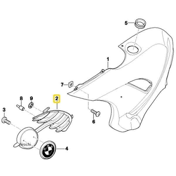BMW純正 グリッド、エンブレム キャリア RH 46637678932 JP店