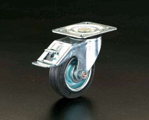【メーカー在庫あり】 エスコ ESCO 125mm キャスター 自在金具・後輪ブレーキ付 000012065676 JP店