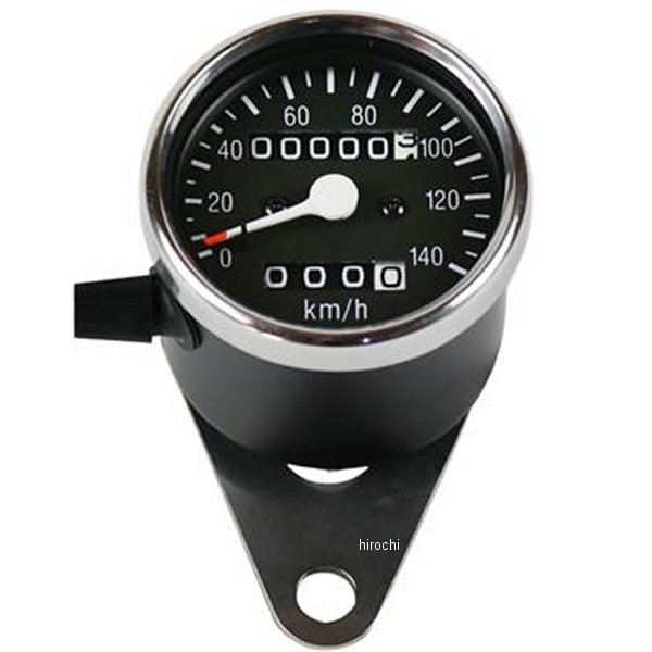 【メーカー在庫あり】 GOODS グッズ 機械式スピードメーターφ60mm トリップ付き 黒パネル/黒ボディ G58-43622 JP店