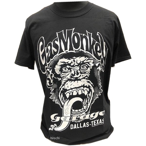 部品屋K&W ガスモンキーガレージ 半袖Tシャツ 黒×白 Mサイズ PGMG-2 JP店