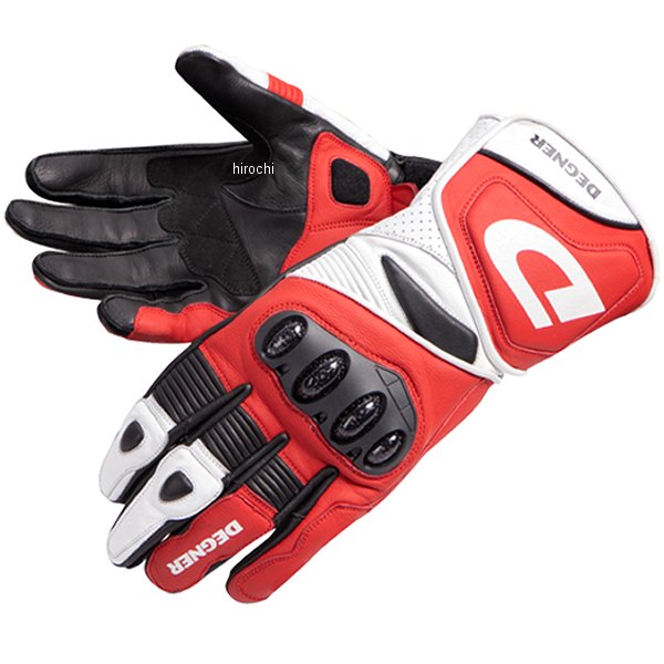 【メーカー在庫あり】 デグナー DEGNER レーシンググローブ 白/赤 XLサイズ RG-11 JP店