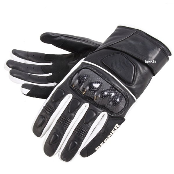 【メーカー在庫あり】 デグナー DEGNER ライディングレザーグローブ 白 Mサイズ TG-44 JP店