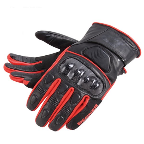 【メーカー在庫あり】 デグナー DEGNER ライディングレザーグローブ 赤 Lサイズ TG-44 JP店