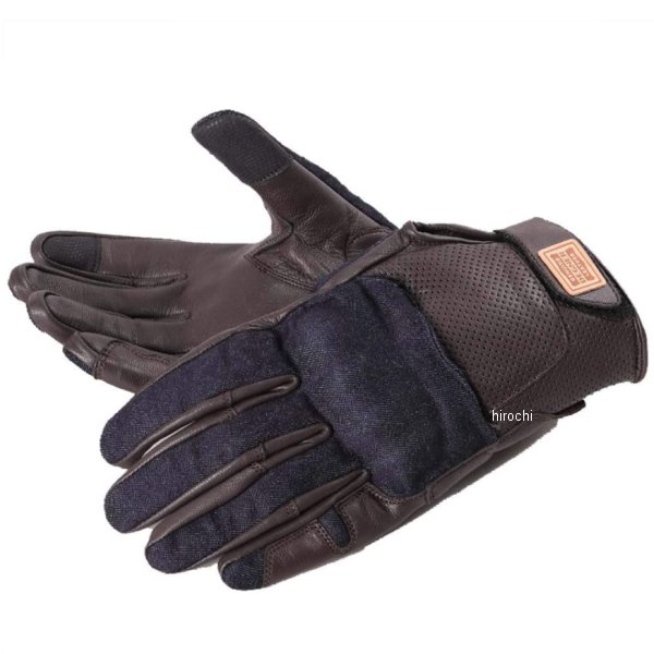 【メーカー在庫あり】 デグナー DEGNER レザーデニムコンビグローブ ネイビー Sサイズ TG-54 JP店
