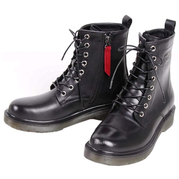 【メーカー在庫あり】 デグナー DEGNER レディースシフトガード付レザーZIPブーツ 黒 24cm HS-B8 JP店