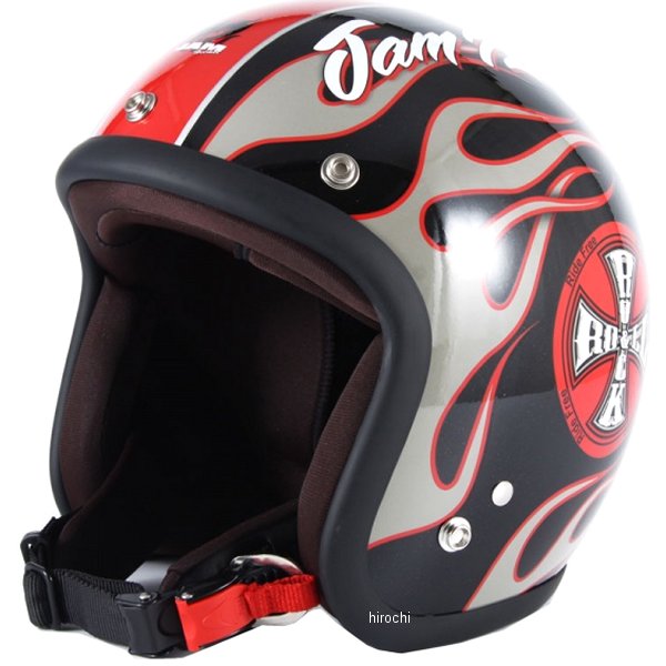 ナナニージャム 72JAM ジェットヘルメット JET ROCK&ROLL ブラックグロス フリーサイズ(57-60cm未満) JJ-06G JP店