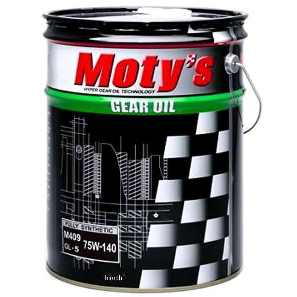 【メーカー在庫あり】 モティーズ Moty's ギヤオイル M409 化学合成油 75W140 20リットル M409-75W140-20L JP店