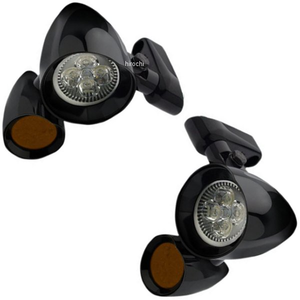 【USA在庫あり】 ヘッドウィンド Headwinds LED ウインカー、2インチ スポットライト Vampire 15年-20年 FLTRX 黒 2040-2748 JP店