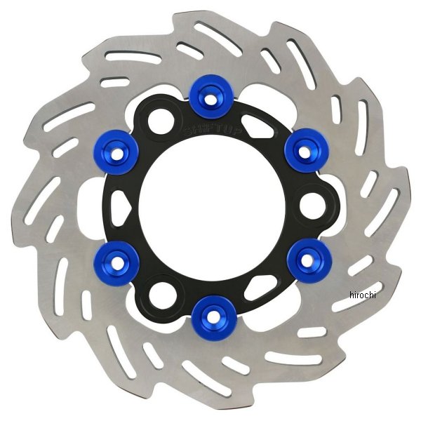シフトアップ ウェーブフローティングディスクローター リア用 160mm NSF100 黒/青 201251-06 JP店