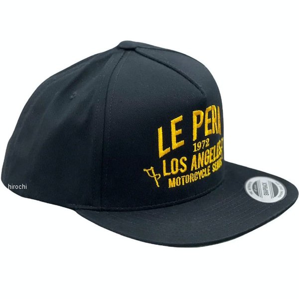 【メーカー在庫あり】 ラペラ LePera フラットビルキャップ 黒 ゴールドテキスト T-HSNPGOLD JP店