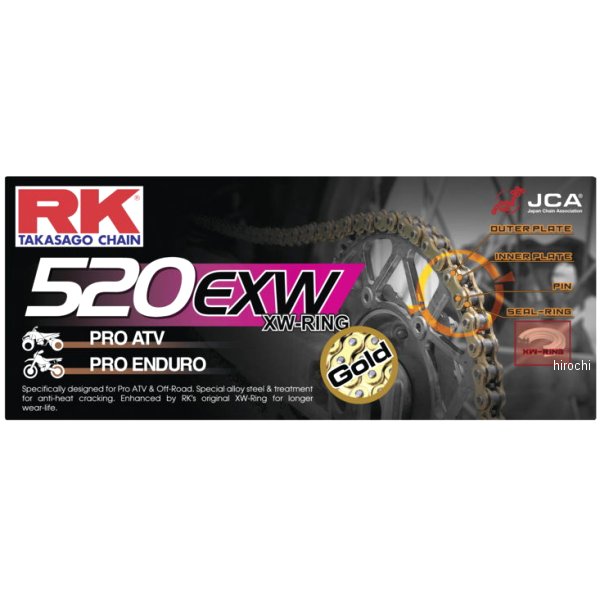 【USA在庫あり】 アールケー RK RKチェーン GB520EXW 120L チェーン ゴールド rkcGB520EXW-120 JP店
