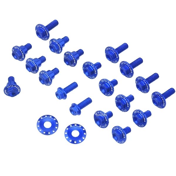 【メーカー在庫あり】 ジータ ZETA 外装アルミボルトキット 23年 YZ250、YZ250X 青 ZE88-5656 JP店