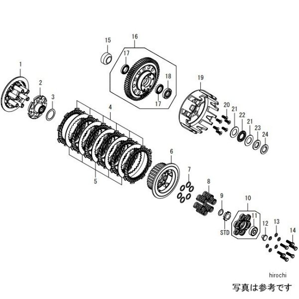 SP武川 スペシャルクラッチインナーキット タイプ-R スリッパークラッチ モンキー125 02-02-0179 JP店｜株式会社ヒロチー商事 店