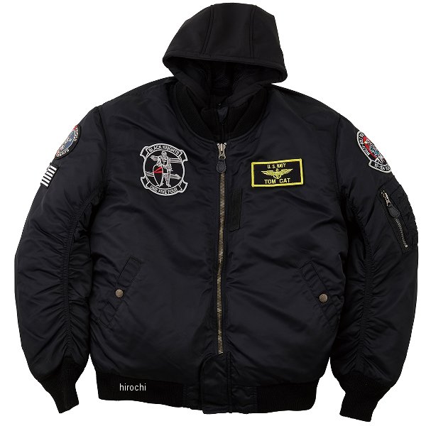 HTVA2321W ヒューストン HOUSTON 2024年秋冬モデル ジャケット MA-1 BLACK KNIGHT M/C 黒 2XLサイズ HTVA2321WBK2 JP店