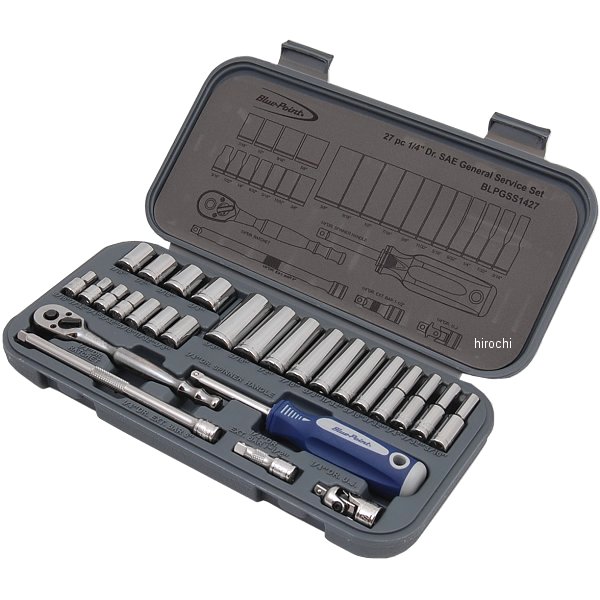 スナップオン Snap-on ブルーポイント インチ 汎用サービス 1/4インチ ドライブ 27個 セット BLPGSS1427 JP店｜株式会社ヒロチー商事 店