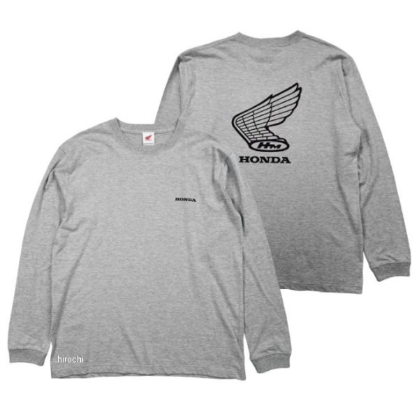 ホンダ レトロウイングマーク長袖Tシャツ Mグレー Mサイズ 2302HD01-52 JP店