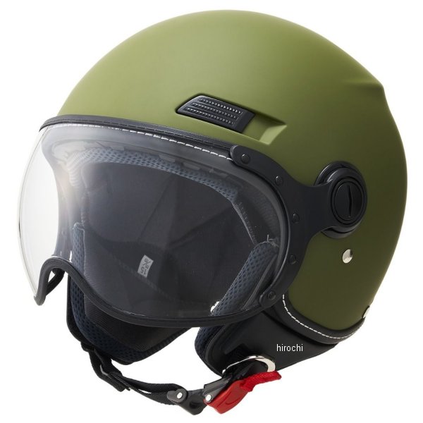 【メーカー在庫あり】 マルシン工業 Marushin ジェットヘルメット MS-340 マットカーキ Mサイズ(57-58cm) 4341709 JP店