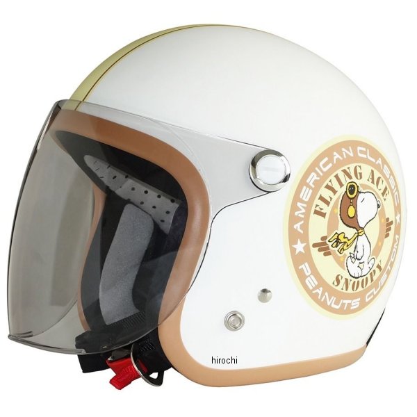 【メーカー在庫あり】 アークス AXS SNJ-79 ジェットヘルメット スヌーピーバイカー2 マットパールホワイト 57-59cm 0135SNJ79 JP店｜株式会社ヒロチー商事 店