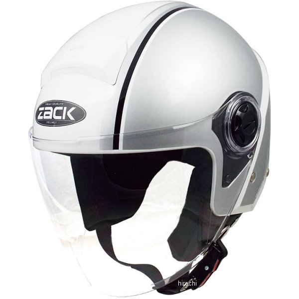 【メーカー在庫あり】 TNK工業 ジェットヘルメット デザイン 白/シルバー フリーサイズ(58-59cm) ZR-20 JP店
